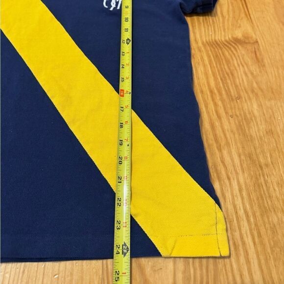 Polo Ralph Lauren Short Sleeve Rugby Classic Shirt Youth M Yellow Diagonal Polo - Picture 5 of 7